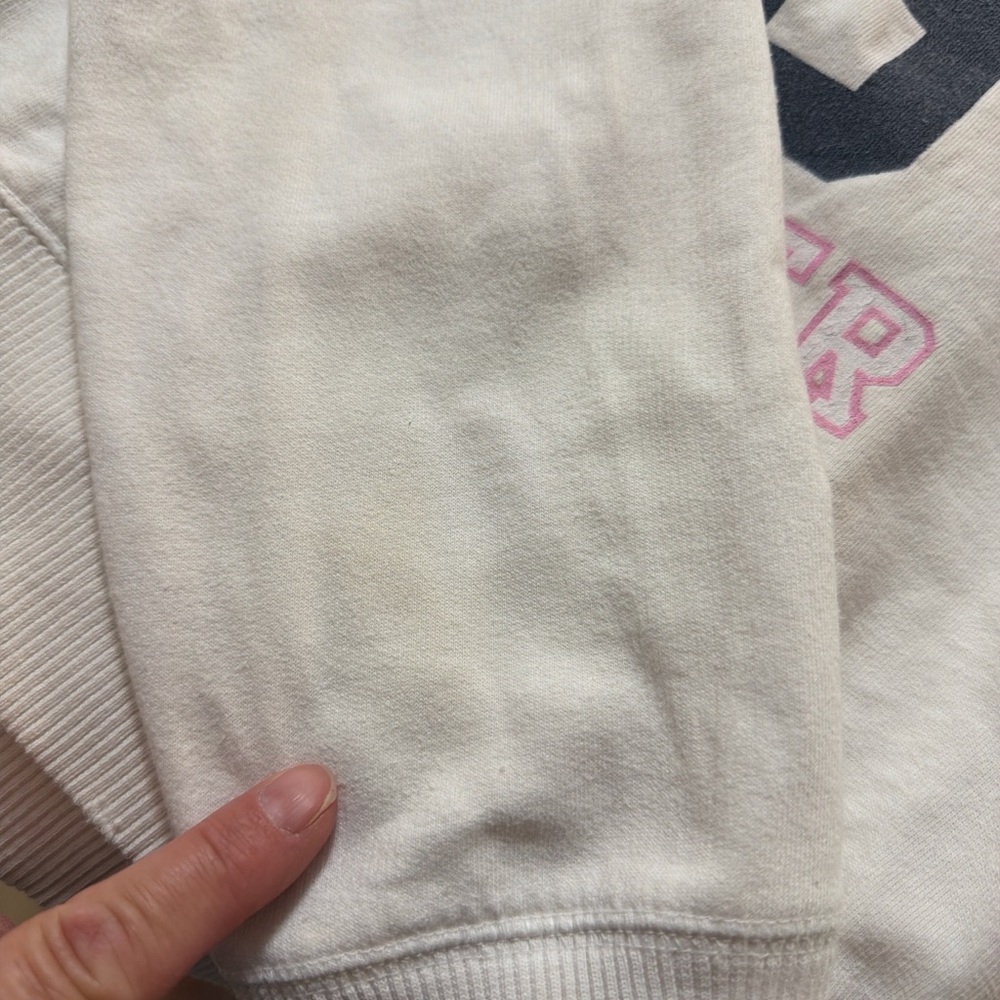 Victoria's Secret White Pullover Sweatshirt with Pink Logo Tag - Picture 5 of 7